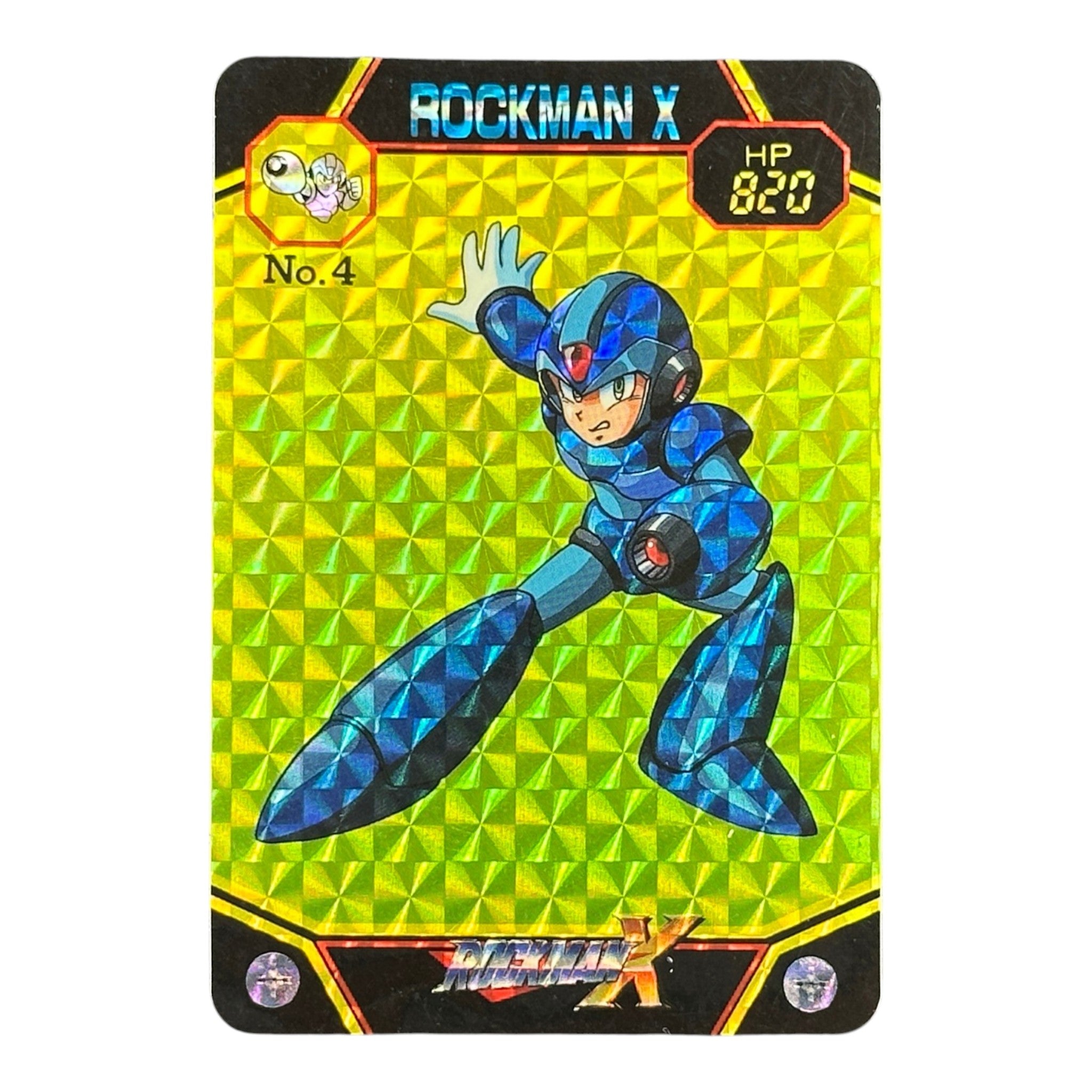 Rockman X No.4 Megaman X Bandai 1994 Japan Prism Holo Card Capcom Vintage