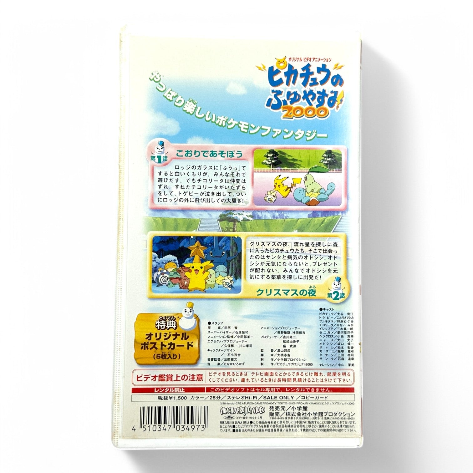 Pokémon Pikachu’s Winter Vacation 2000 VHS Cassette - Rare Japanese Anime Holiday Edition