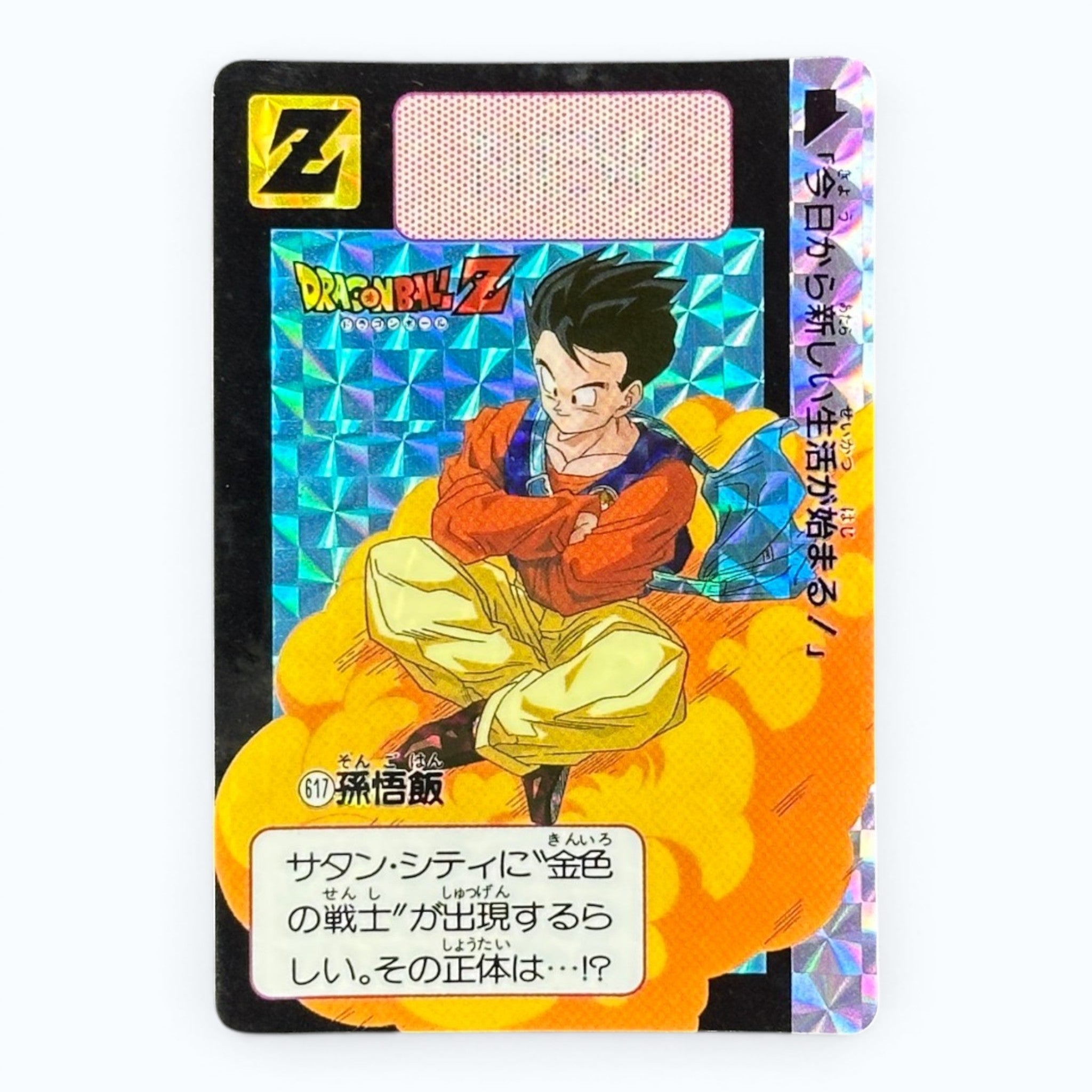 Dragon Ball Z Son Gohan 617 Carddass Prism Card Bandai 1993 Japanese Holo
