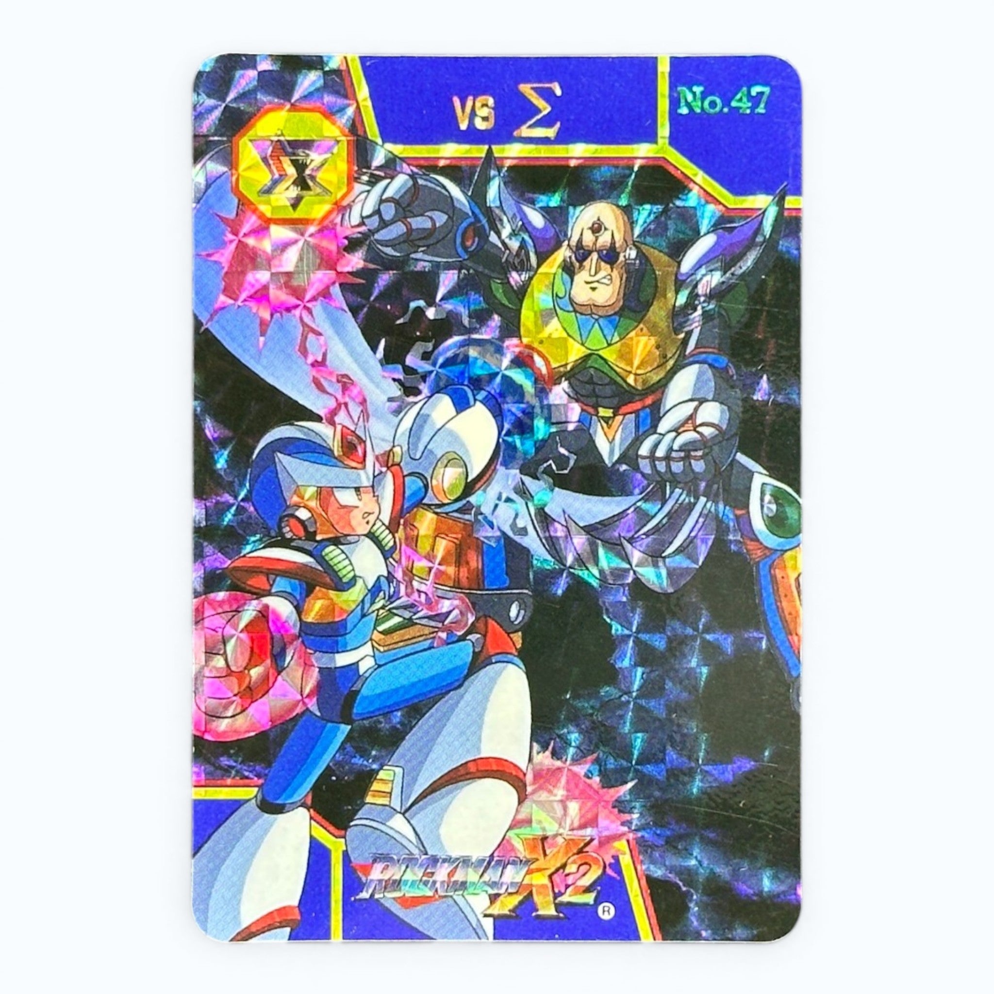 Mega Man X2 No.47 VS Sigma Prism Card Bandai 1994 Japanese Holo Rockman X