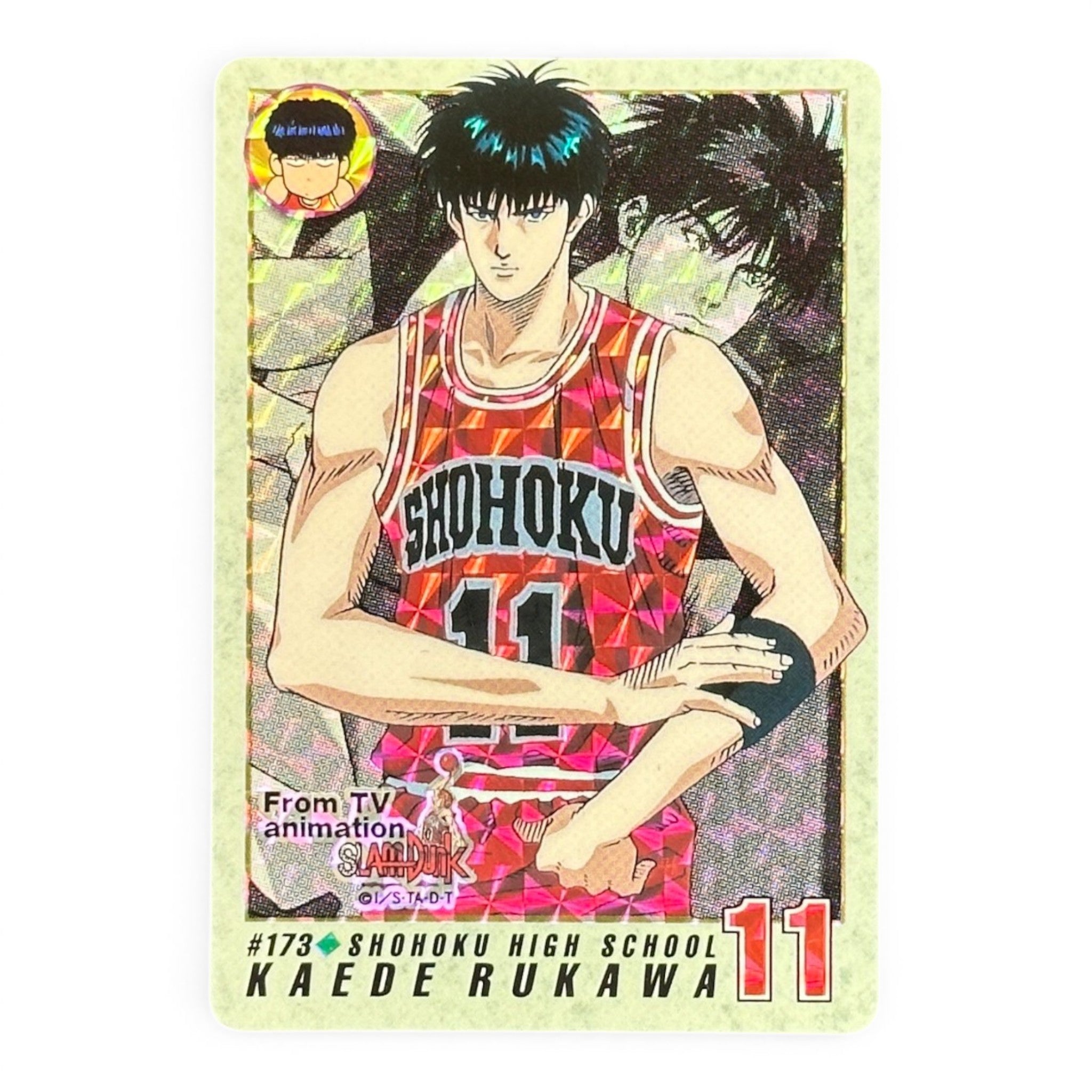 Slam Dunk Kaede Rukawa Prism Holo Card Bandai 1995 Shohoku Japanese Anime Collectible