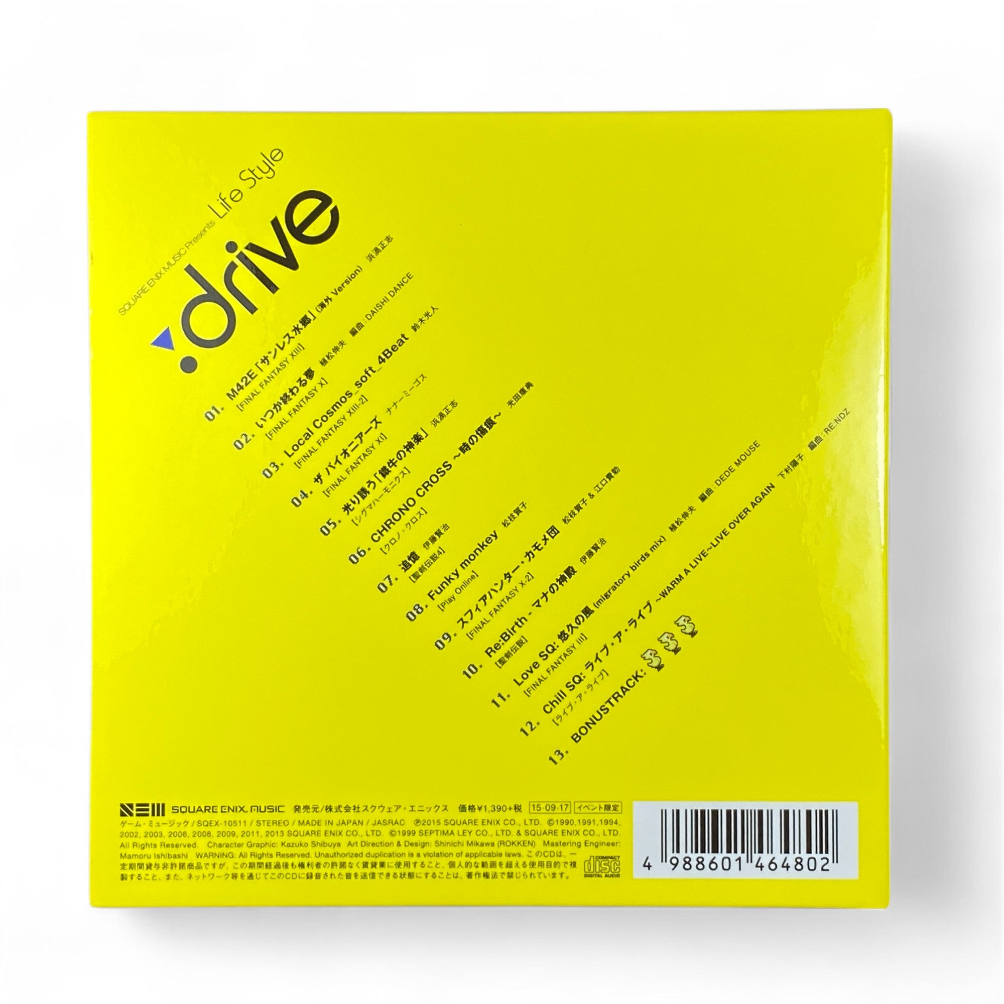 Square Enix Music .drive Life Style CD Chocobo Final Fantasy Remix Compilation