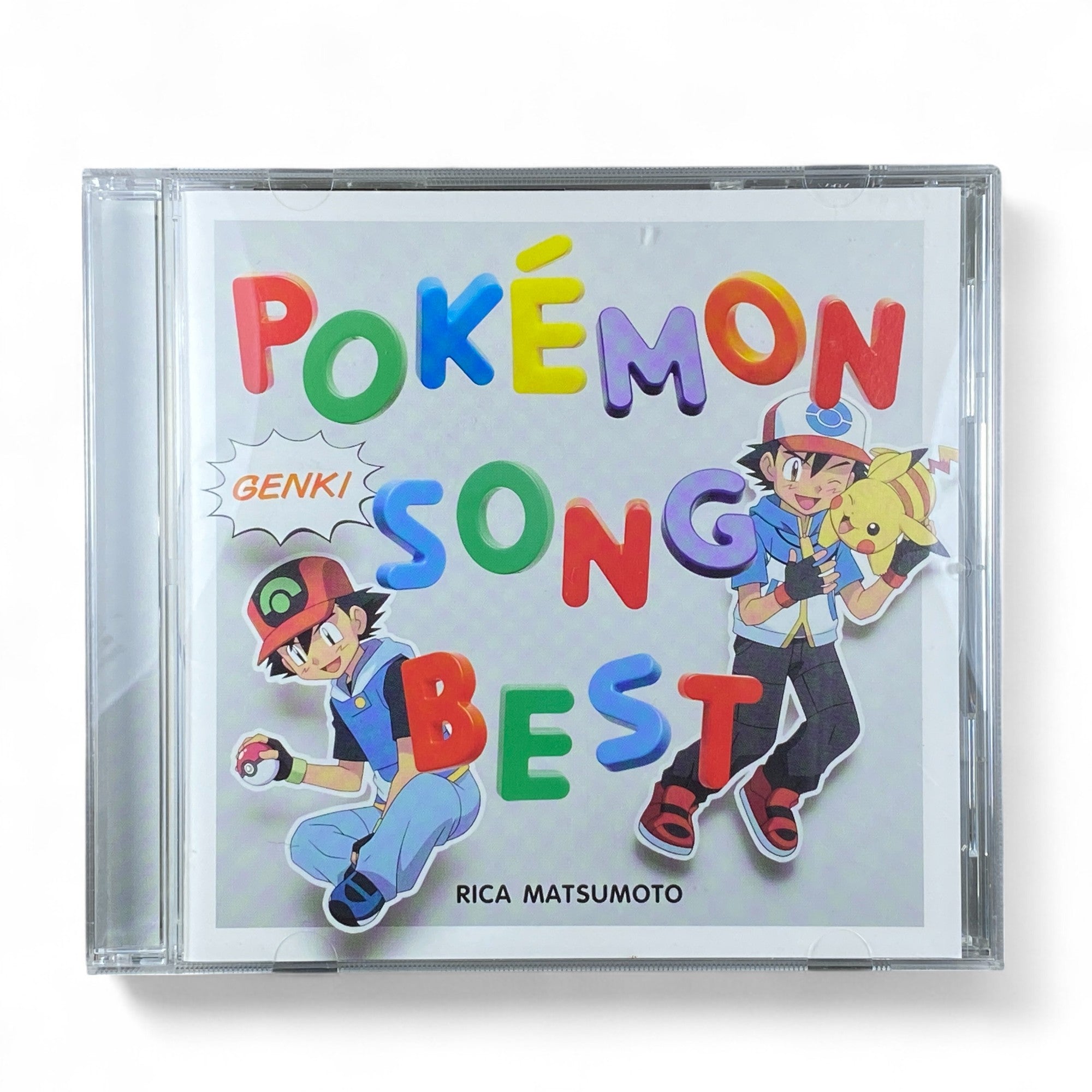 Pokémon Song Best Genki CD cover with Ash Ketchum and Pikachu