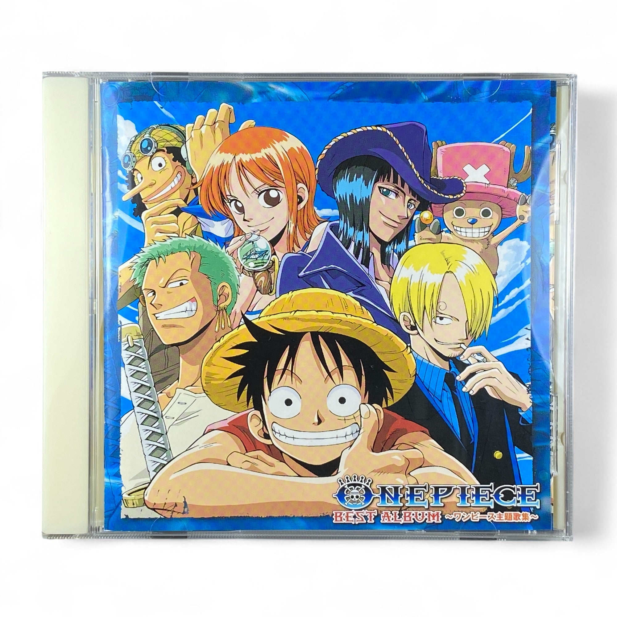 One Piece Best Album CD cover featuring Luffy, Zoro, Nami, Sanji, Robin, Chopper, and Usopp