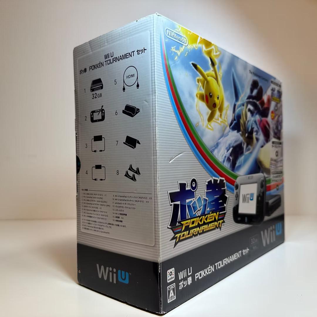 Nintendo Wii U Console & Pokken Tournament Set Black 32GB Excellent Condition