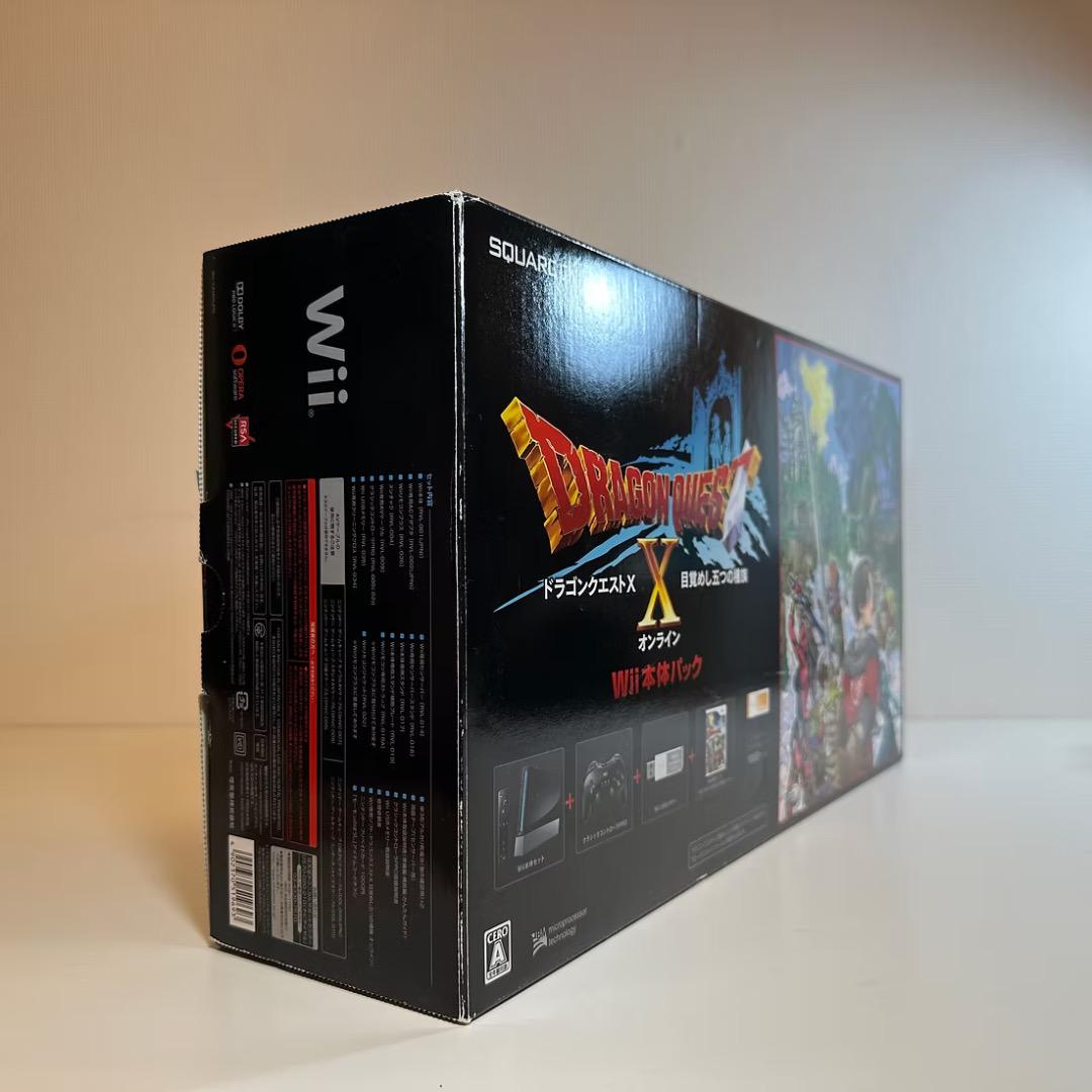 Nintendo Wii Console Set with Dragon Quest X USB Memory - Excellent Condition