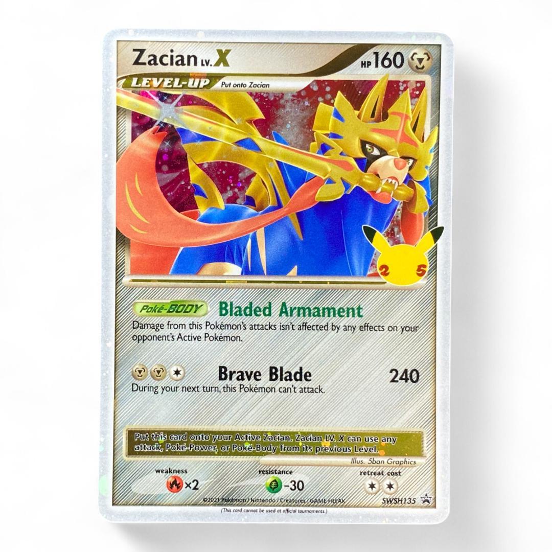Zacian Lv.X 25th Anniversary Promo SWSH135 Holo Pokémon Card