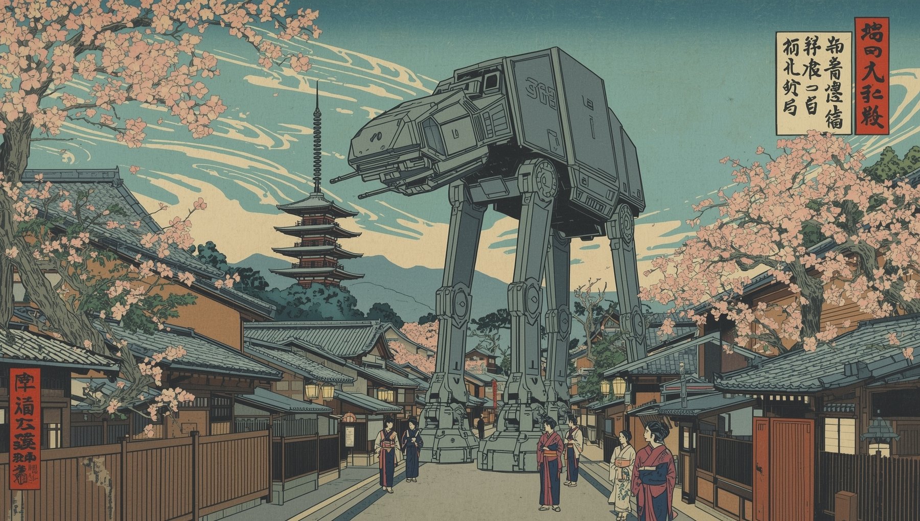 Sato Hageshi - Cherry Blossoms and Steel - AT-AT - Signed and Numerated 8/10