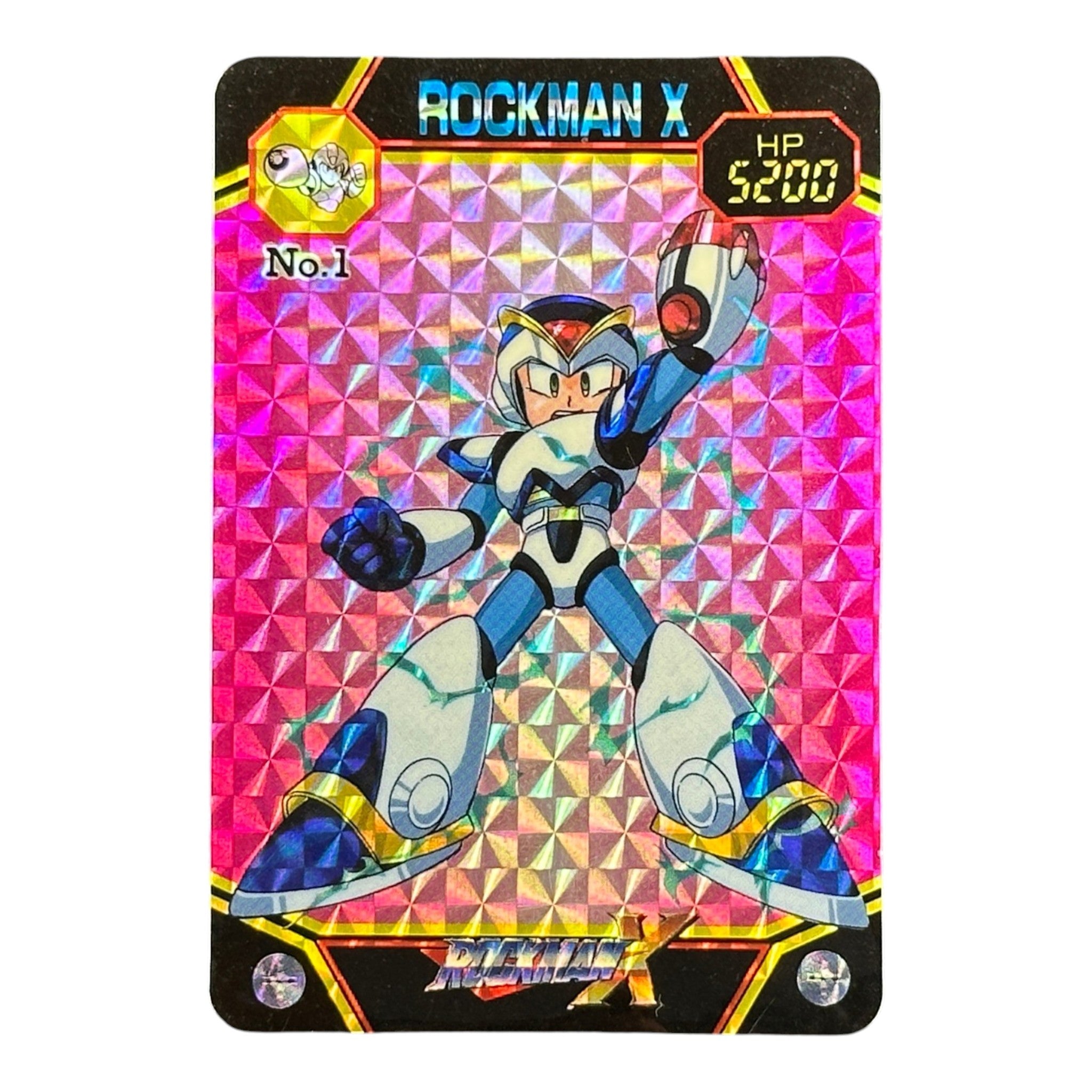 Rockman X No.1 Megaman X Bandai 1994 Japan Prism Holo Card Capcom Rare