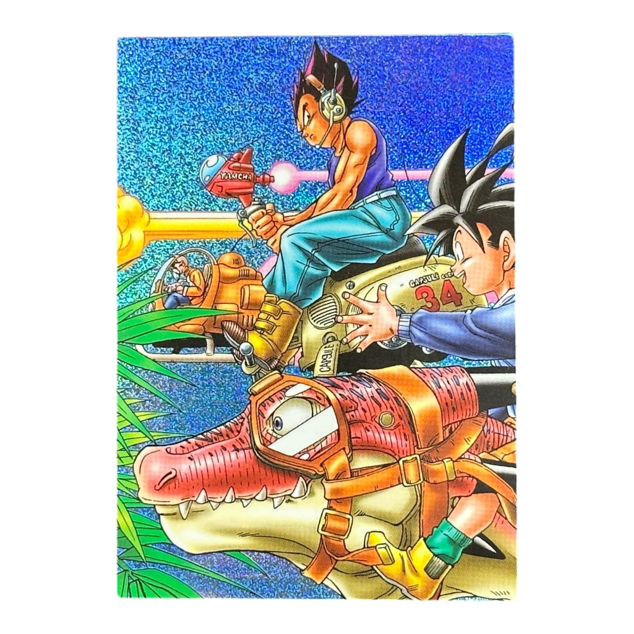 Dragon Ball Z Panorama Puzzle Card SP No.04 Goku Bulma Capsule Bike Ensky Japan Vintage Anime Card