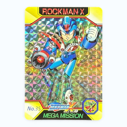 Mega Man X Clear Armor No.35 Prism Card Bandai 1995 Japanese Holo Rockman X