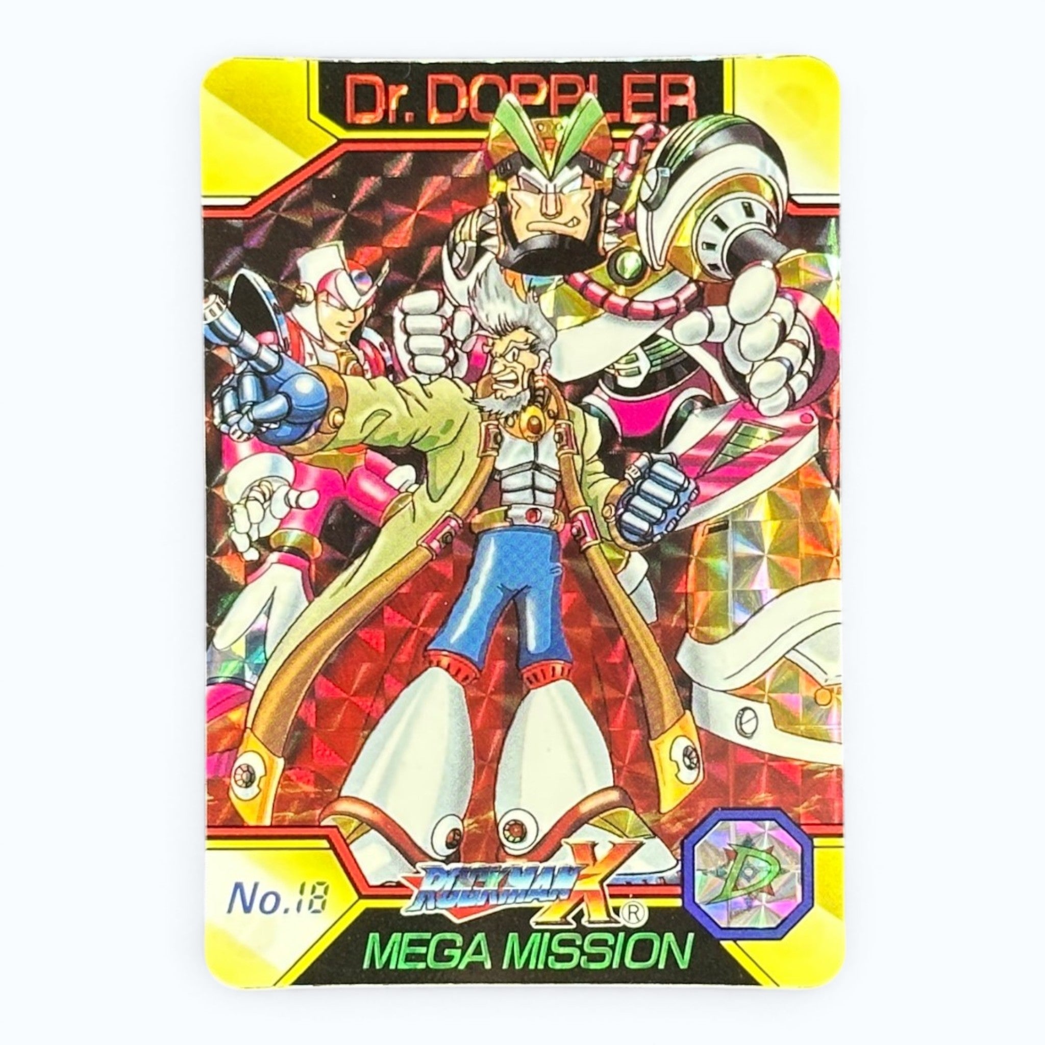 Mega Man X Dr. Doppler No.18 Prism Card Bandai 1995 Japanese Holo Rockman X