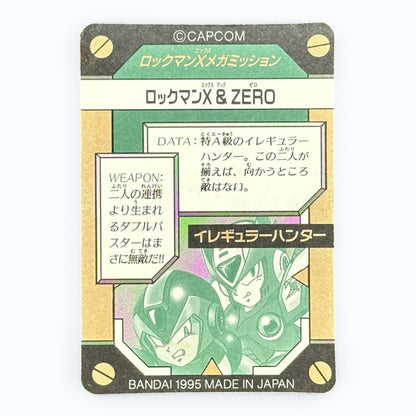 Mega Man X & Zero No.01 Prism Card Bandai 1995 Japanese Holo Rockman X Mega Mission