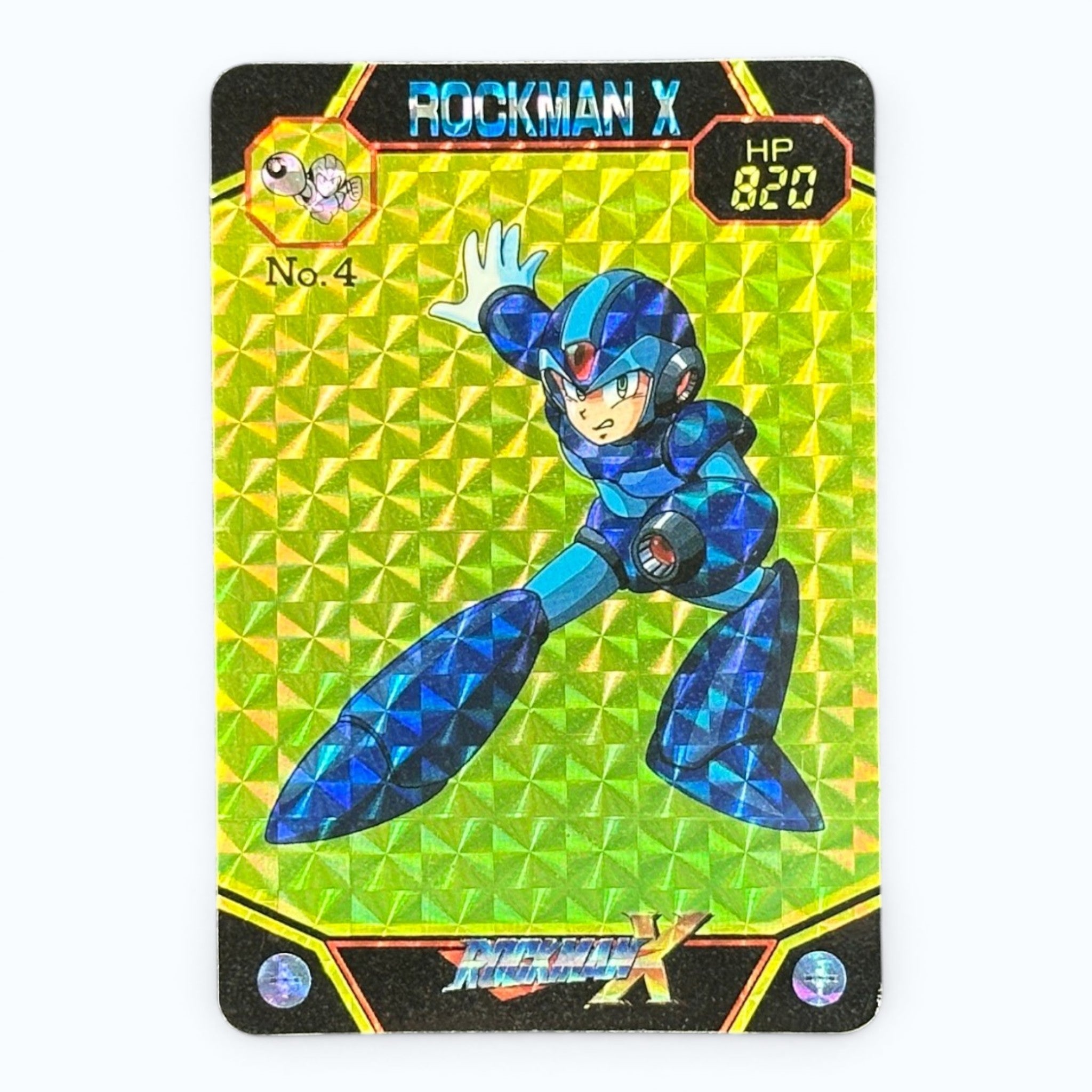 Mega Man X No.4 Prism Card Bandai 1995 Japanese Holo Rockman X HP820