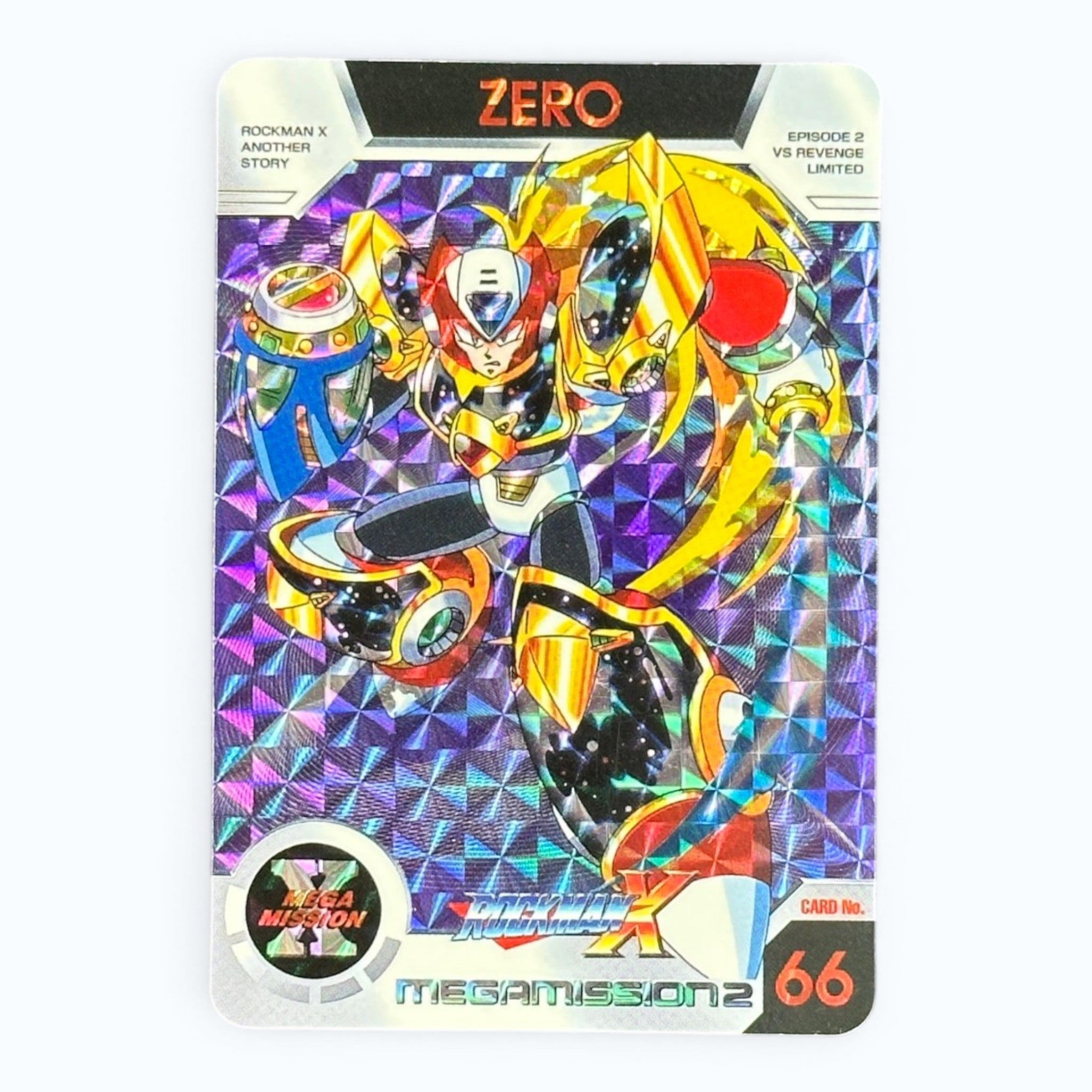 Mega Man X Zero Neo Armor No.66 Prism Card Bandai 1996 Japanese Holo Rockman X MegaMission 2