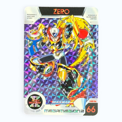 Mega Man X Zero Neo Armor No.66 Prism Card Bandai 1996 Japanese Holo Rockman X MegaMission 2