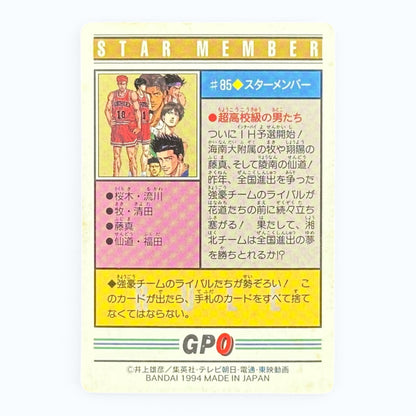Slam Dunk Star Member #85 Bandai 1994 Japanese Prism Anime Card Shohoku Rival Teams