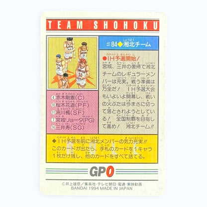Slam Dunk Team Shohoku #84 Bandai 1994 Japanese Prism Anime Card Sakuragi Rukawa