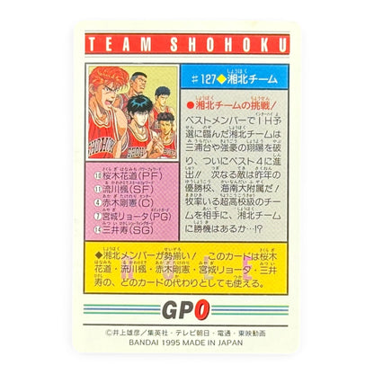 Slam Dunk Team Shohoku #127 Bandai 1995 Japanese Anime Card Holo Rare Collectible