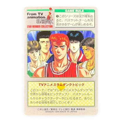 Slam Dunk Hanamichi Sakuragi Prism Holo Card Bandai 1994 Japanese Anime Collectible