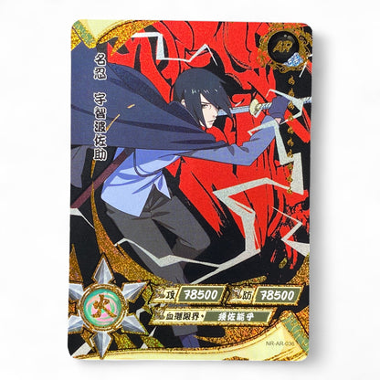 AR Naruto trading card featuring Sasuke Uchiha Art Rare holographic anime collectible

