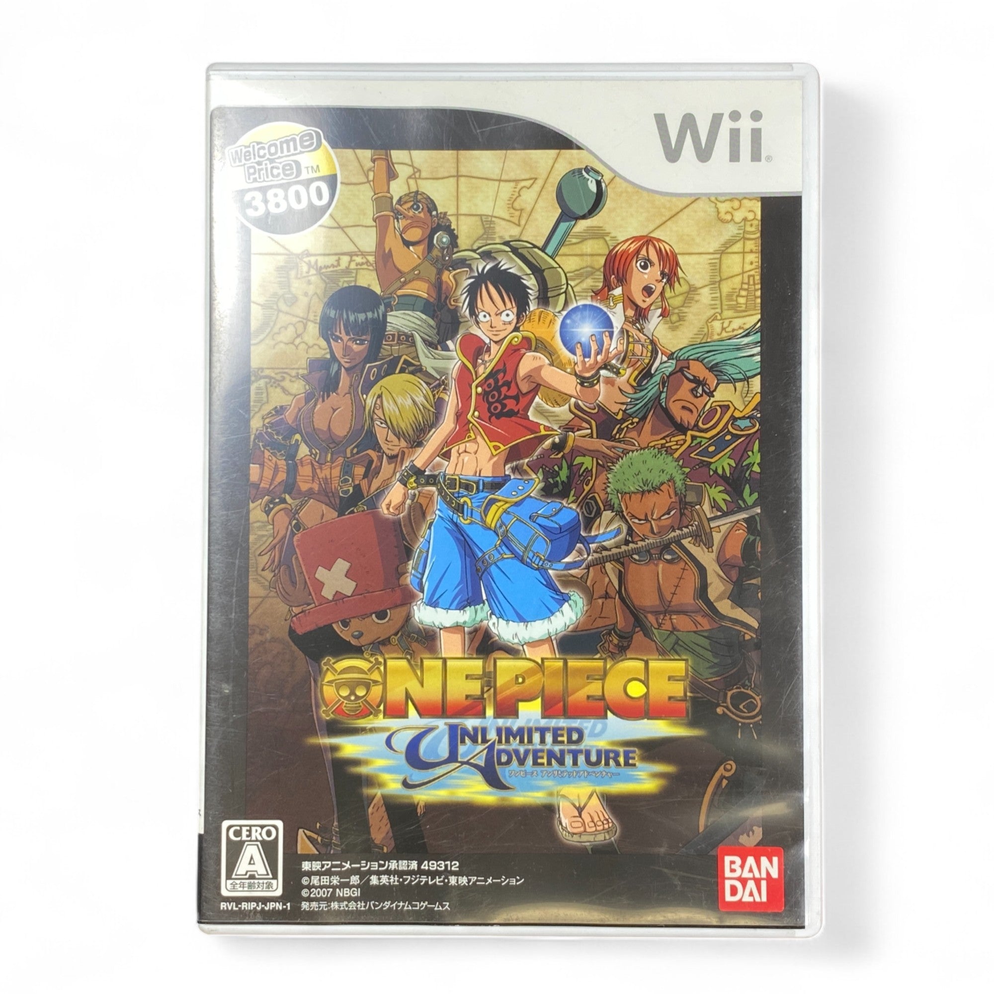 One Piece Unlimited Adventure Wii Game Cover Japanese Version