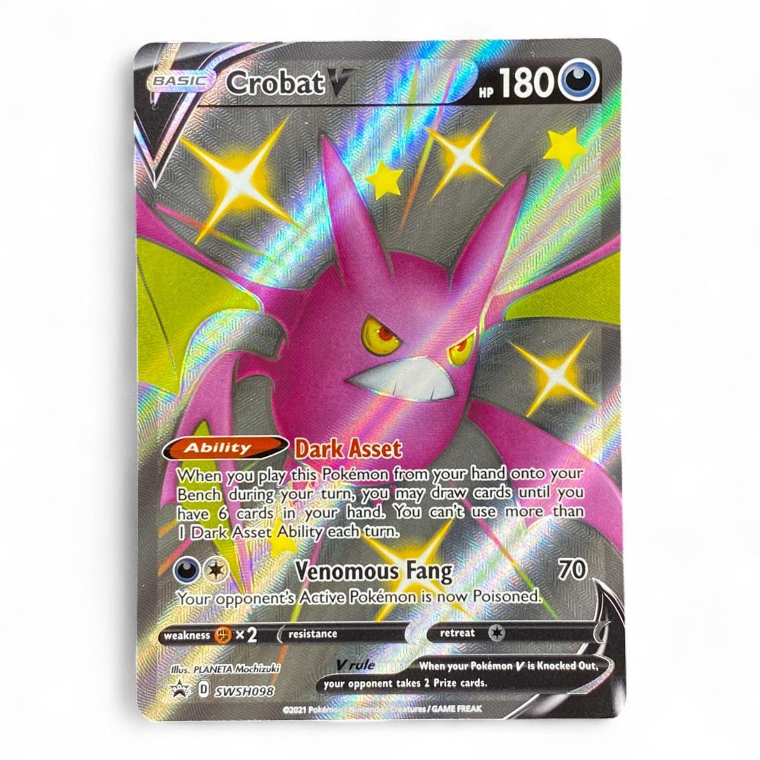 Crobat V Shiny Full Art Promo Pokémon Card SWSH098 English Holo Rare