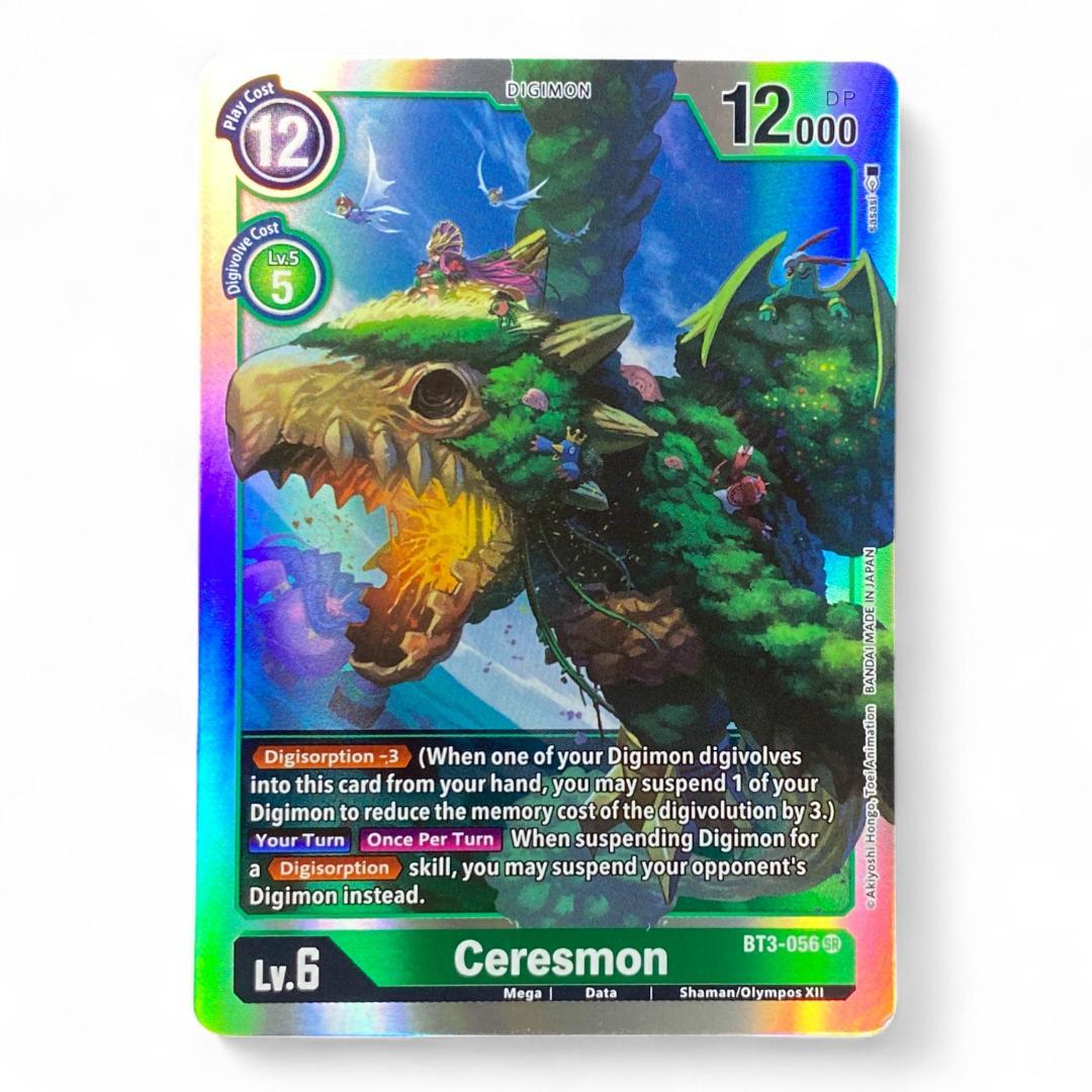 Digimon Card Game Ceresmon BT3-056 SR Holo Mega Olympos XII Green Card