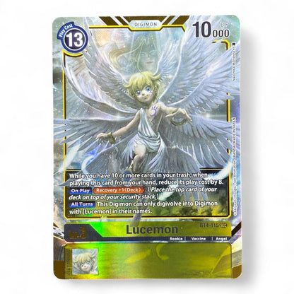 Lucemon Digimon card BT4-115 SEC Secret Rare English Rookie Angel

