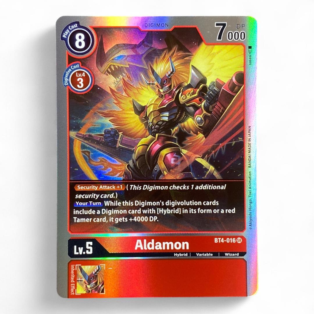 Digimon Card Game Aldamon BT4-016 SR Holo Hybrid Red Security Attack