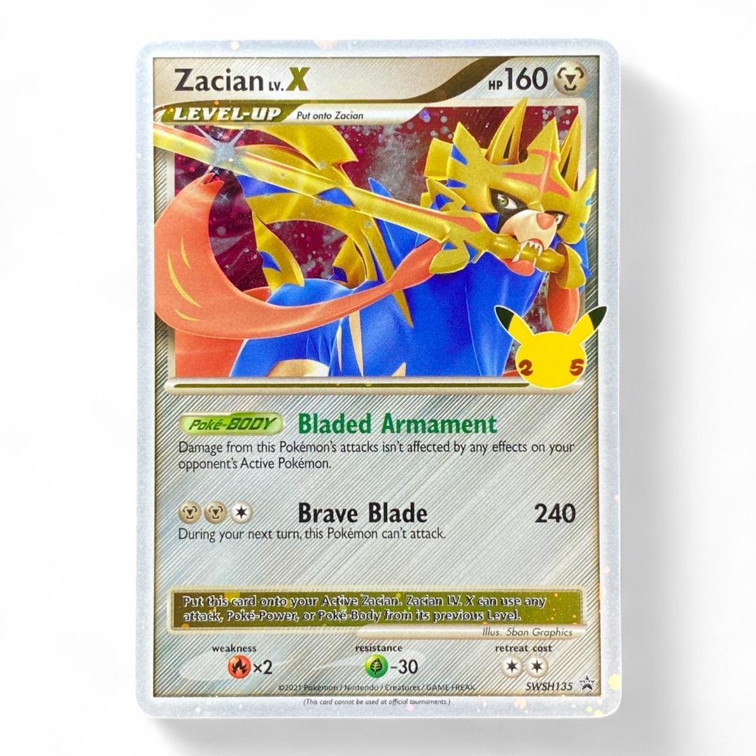 Zacian Lv.X 25th Anniversary Promo SWSH135 Holo Pokémon Card