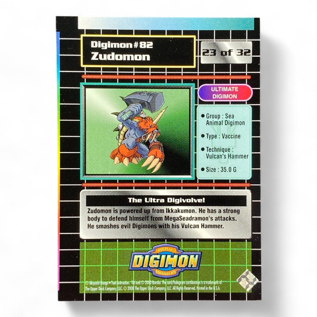Vintage Digimon Zudomon 82 DP400 Prism Holo Ultimate Foil Card


