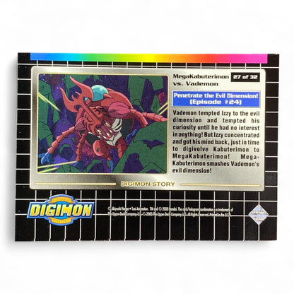 Vintage Digimon Holo Card Megakabuterimon vs. Vademon Prism Foil Battle

