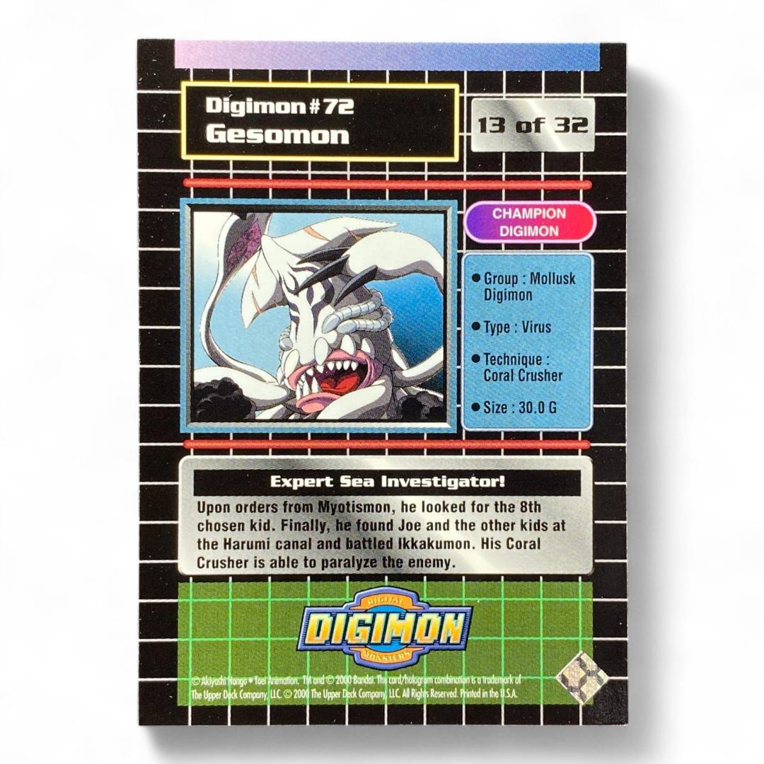 Vintage Digimon Gesomon 72 DP250 Prism Holographic Champion Card
