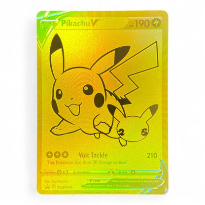 Pikachu V Gold 25th Anniversary Promo Card SWSH145 Pokémon TCG Volt Tackle