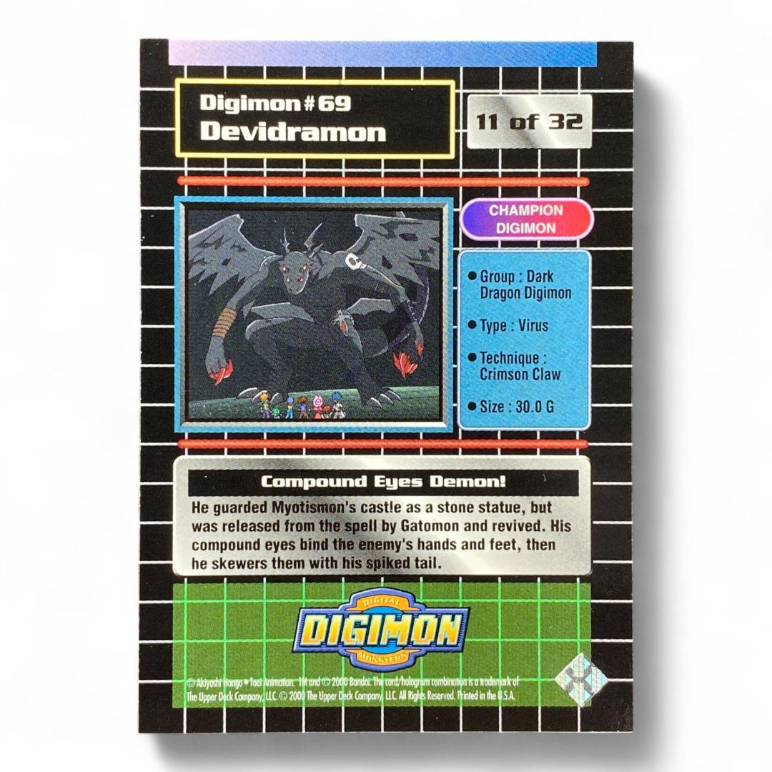 Vintage Digimon Devidramon 69 DP400 Champion Level Holographic Card

