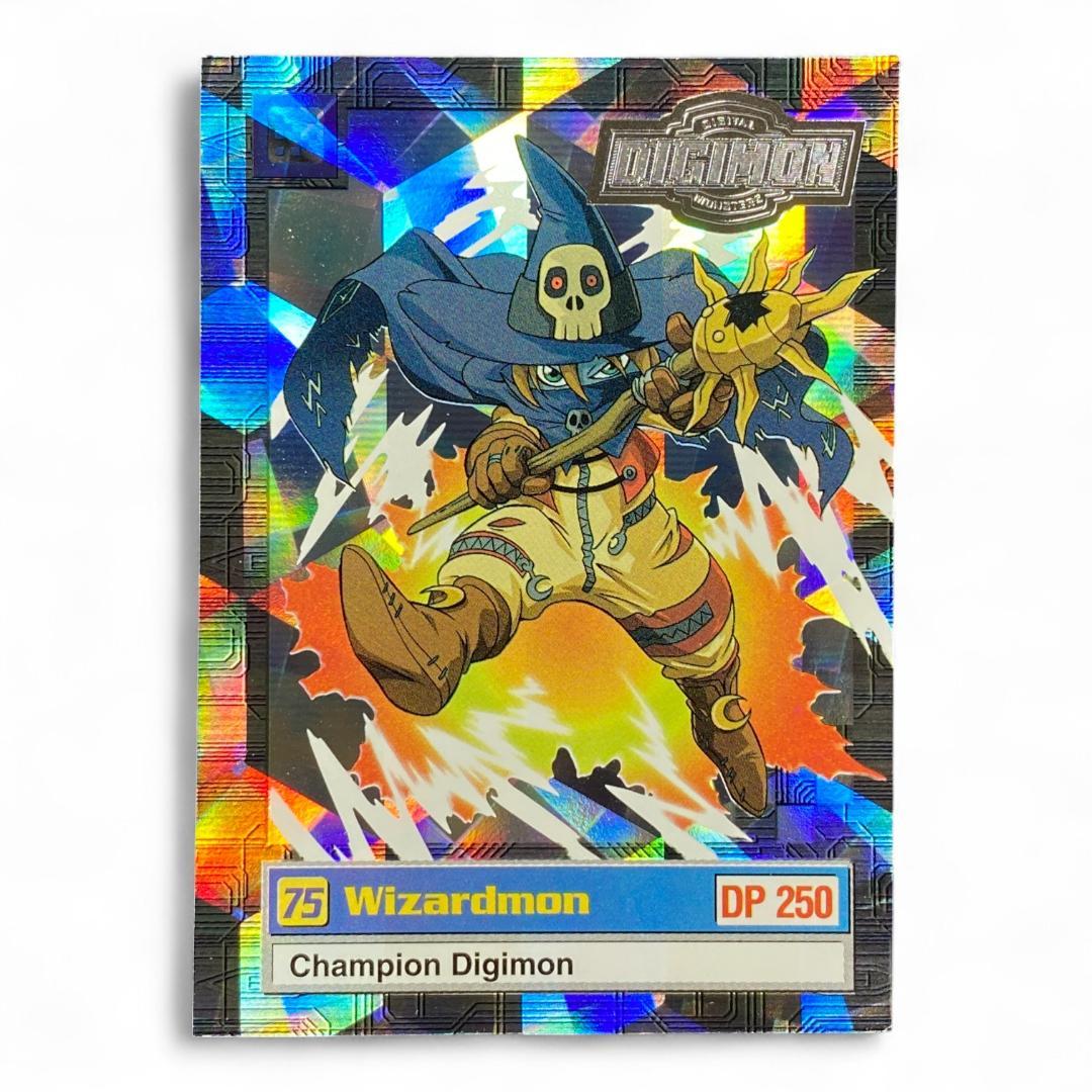 Vintage Digimon Card Wizardmon 75 DP250 Champion Prism Holo Foil