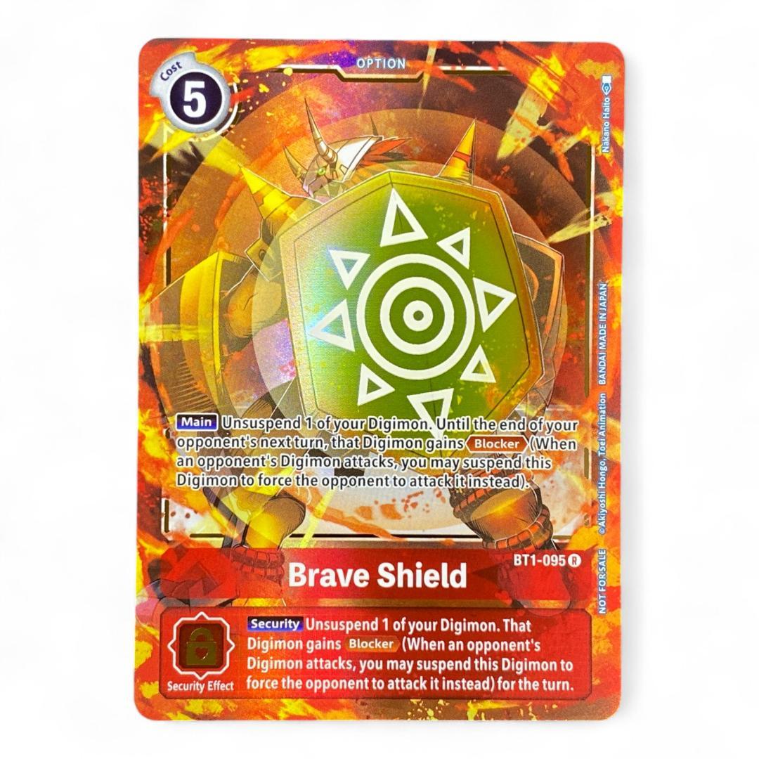 Digimon Card Game Brave Shield BT1-095 Holo Red Option Card Blocker Effect

