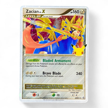 Zacian Lv.X 25th Anniversary Promo SWSH135 Holo Pokémon Card

