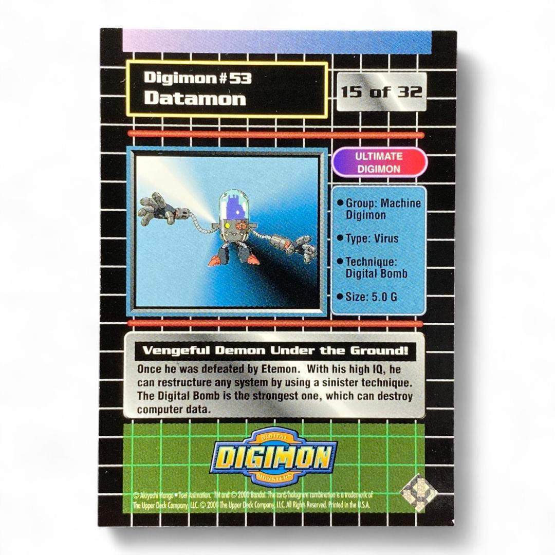 Vintage Digimon Datamon 53 DP450 Prism Holo Ultimate Foil Card

