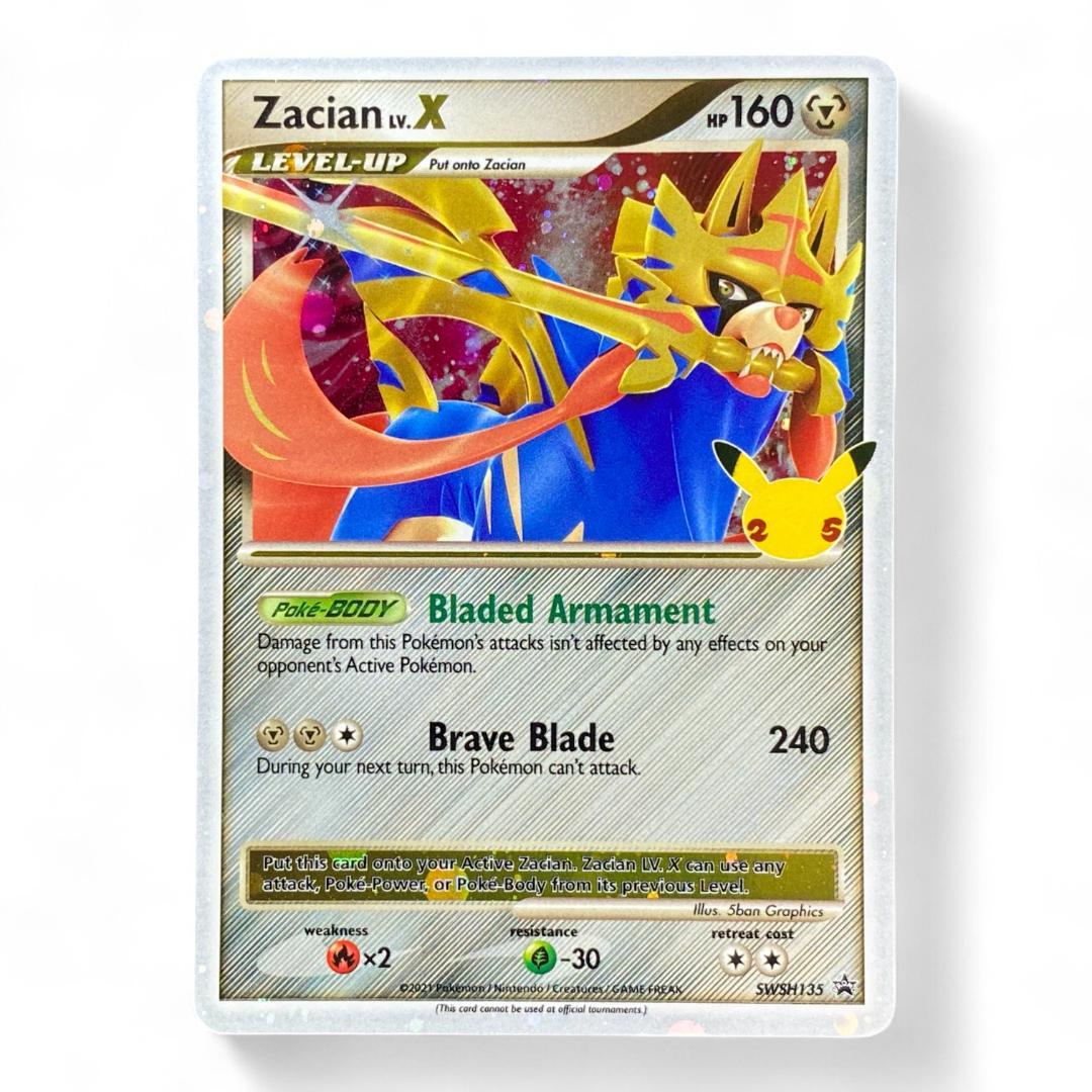 Zacian Lv.X 25th Anniversary Promo SWSH135 Holo Pokémon Card