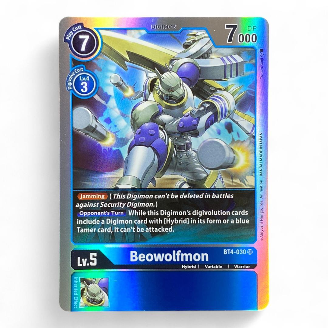 Digimon Card Game Beowolfmon BT4-030 SR Holo Hybrid Warrior Level 5