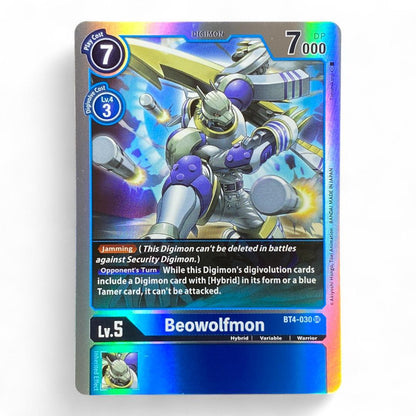 Digimon Card Game Beowolfmon BT4-030 SR Holo Hybrid Warrior Level 5