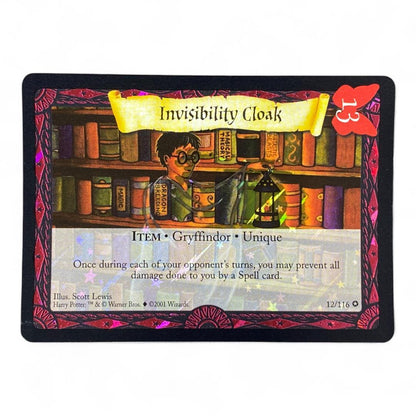 Harry Potter Invisibility Cloak trading card English 12/116 2001 Wizards